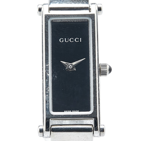 グッチ 腕時計 1500L クオーツ ブラック文字盤 ステンレススチール レディース GUCCI 【中古】