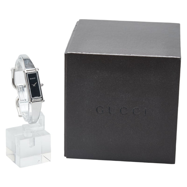 グッチ 腕時計 1500L クオーツ ブラック文字盤 ステンレススチール レディース GUCCI 【中古】