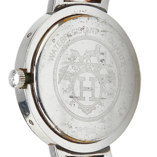 エルメス クリッパー 腕時計 クオーツ ホワイト文字盤 ステンレススチール メッキ レディース HERMES 【中古】