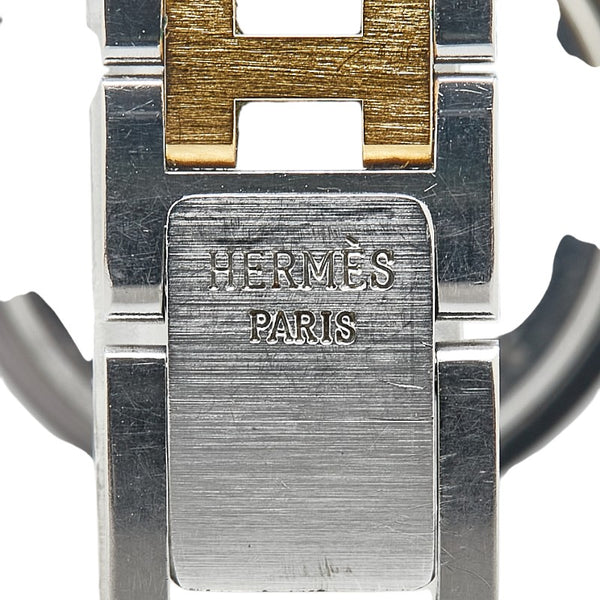 エルメス クリッパー 腕時計 クオーツ ホワイト文字盤 ステンレススチール メッキ レディース HERMES 【中古】
