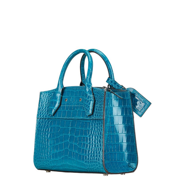 ルイ ヴィトン シティスティーマー MINI ハンドバッグ ショルダーバッグ 2WAY N95115 ライトブルー クロコダイル レディース LOUIS VUITTON 【中古】
