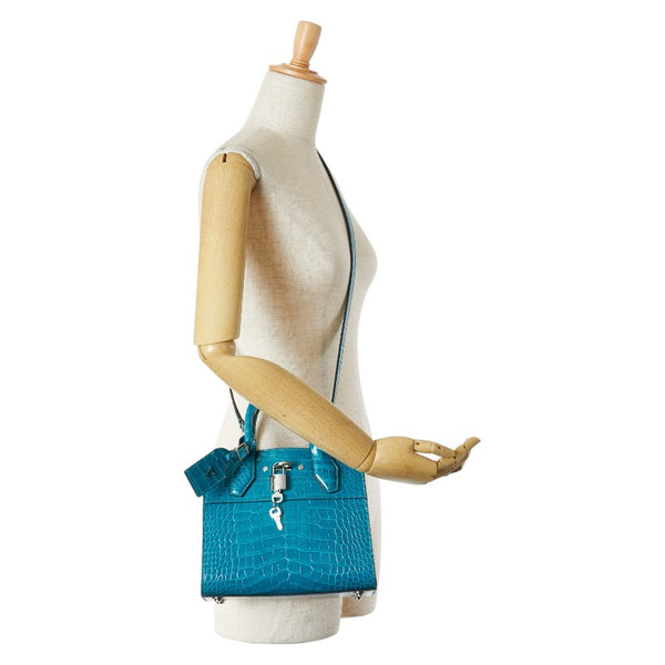 ルイ ヴィトン シティスティーマー MINI ハンドバッグ ショルダーバッグ 2WAY N95115 ライトブルー クロコダイル レディース LOUIS VUITTON 【中古】