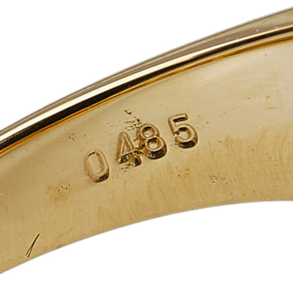 K18YG イエローゴールド ダイヤ0.485ct ダブル ハート モチーフ リング 指輪 レディース 11.5号 【中古】