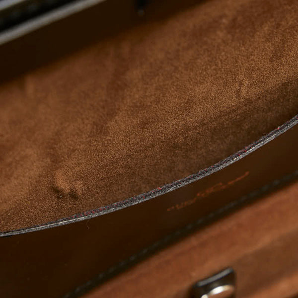 グッチ マイクロGG シェリーライン アタッシュケース ビジネスバッグ ブラック PVC レザー メンズ GUCCI 【中古】