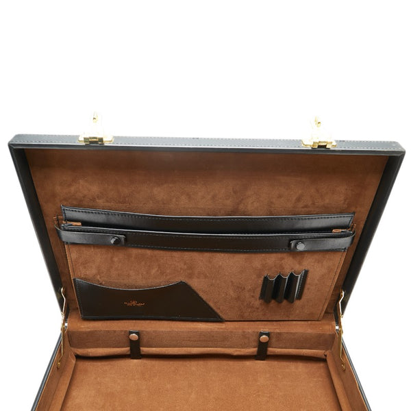 グッチ マイクロGG シェリーライン アタッシュケース ビジネスバッグ ブラック PVC レザー メンズ GUCCI 【中古】