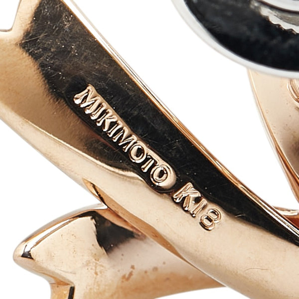 ミキモト K18PG ピンクゴールド アコヤパール6ｍｍ リボン モチーフ タイピン タイタック レディース MIKIMOTO 【中古】