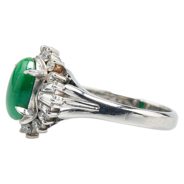 Pt900 プラチナ ヒスイ1.50ct ダイヤ0.60ct リング 指輪 レディース 10.5号 【中古】