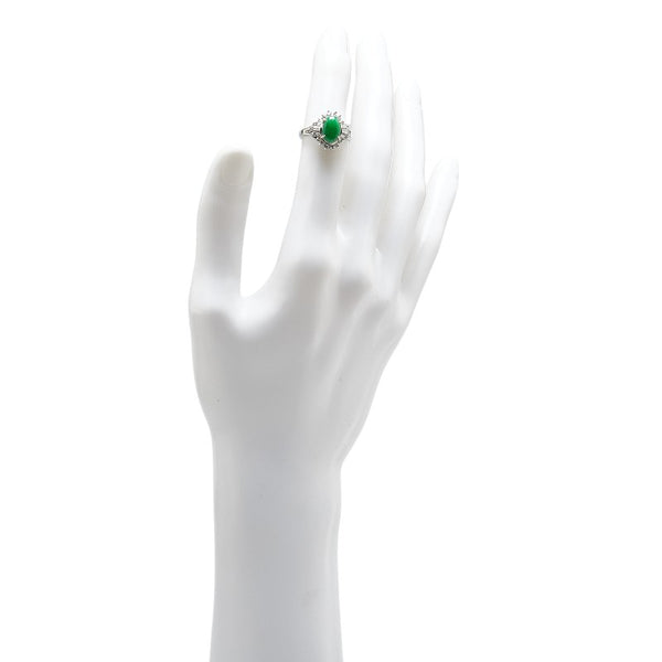 Pt900 プラチナ ヒスイ1.50ct ダイヤ0.60ct リング 指輪 レディース 10.5号 【中古】