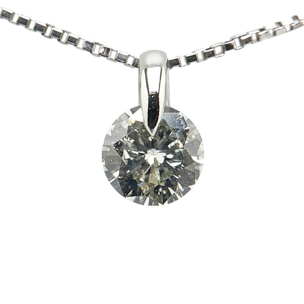 Pt900 プラチナ Pt850 プラチナ ダイヤ0.57ct ネックレス レディース 【中古】