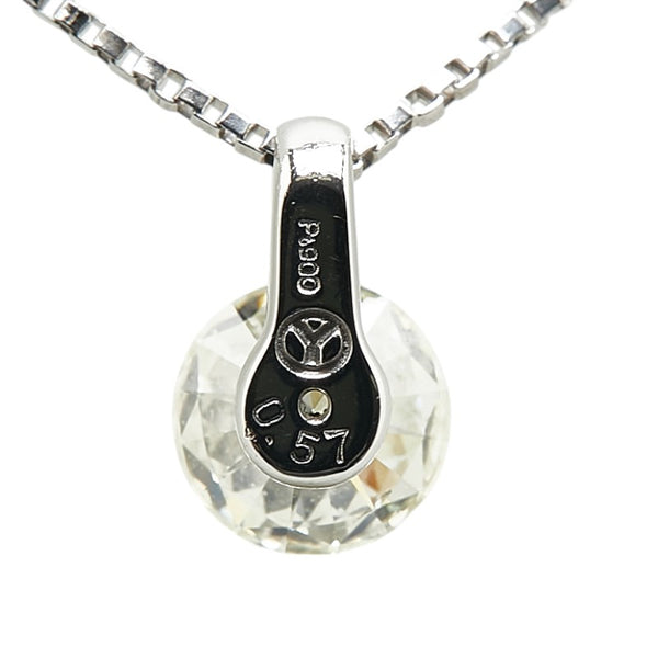 Pt900 プラチナ Pt850 プラチナ ダイヤ0.57ct ネックレス レディース 【中古】