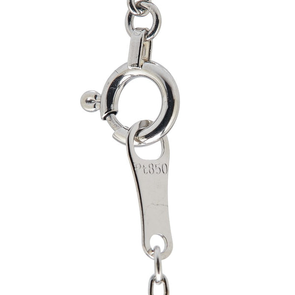 Pt900 プラチナ Pt850 プラチナ エメラルド0.77ct ダイヤ0.19ct ペンダントネックレス レディース 【中古】