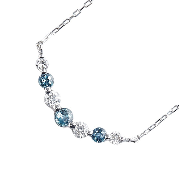 K18WG ホワイトゴールド アレキサンドライト0.21ct ダイヤ0.17ct ネックレス レディース 【中古】