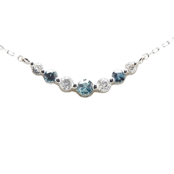 K18WG ホワイトゴールド アレキサンドライト0.21ct ダイヤ0.17ct ネックレス レディース 【中古】