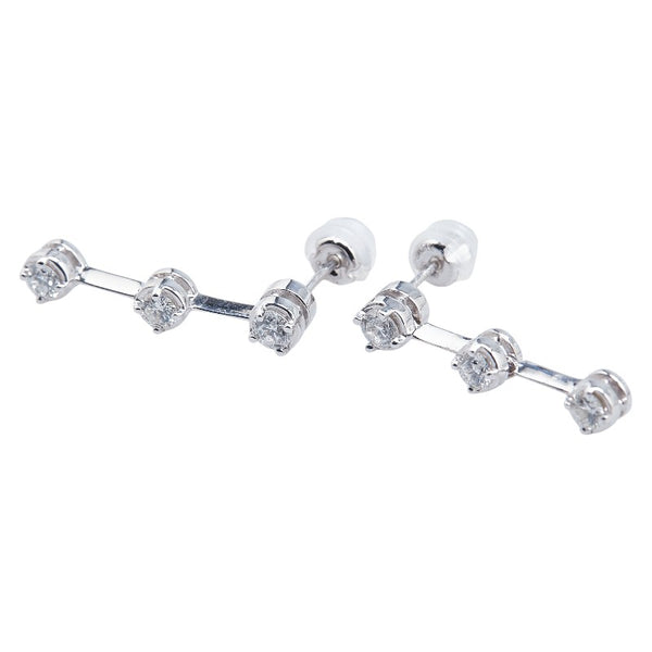 K18WG ホワイトゴールド ダイヤ0.60ct ピアス レディース 【中古】