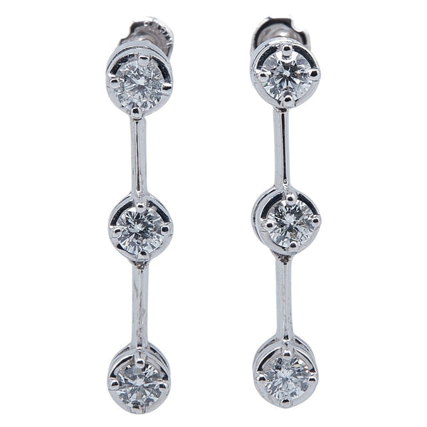K18WG ホワイトゴールド ダイヤ0.60ct ピアス レディース 【中古】
