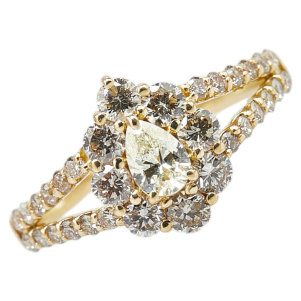 K18YG イエローゴールド ダイヤ1.00ct リング 指輪 レディース 8.5号 【中古】