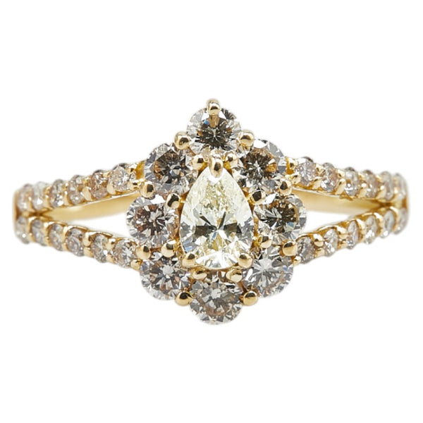 K18YG イエローゴールド ダイヤ1.00ct リング 指輪 レディース 8.5号 【中古】