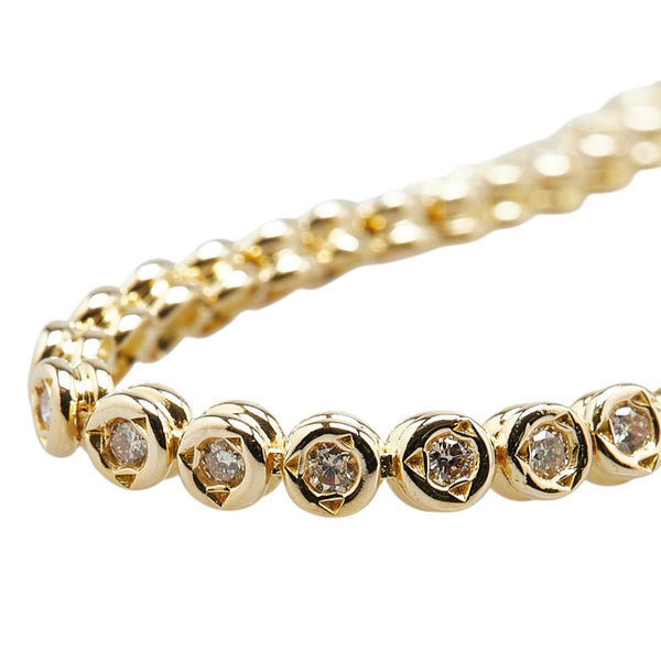 K18YG イエローゴールド ダイヤ1.00ct テニスチェーン ブレスレット レディース 【中古】