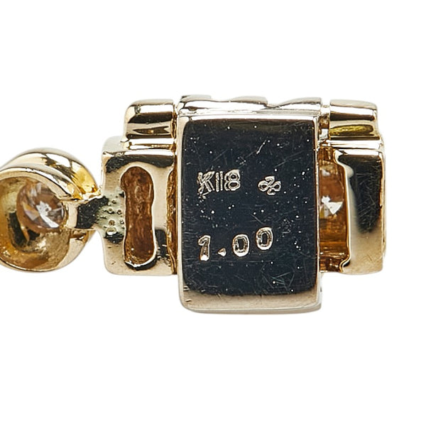 K18YG イエローゴールド ダイヤ1.00ct テニスチェーン ブレスレット レディース 【中古】
