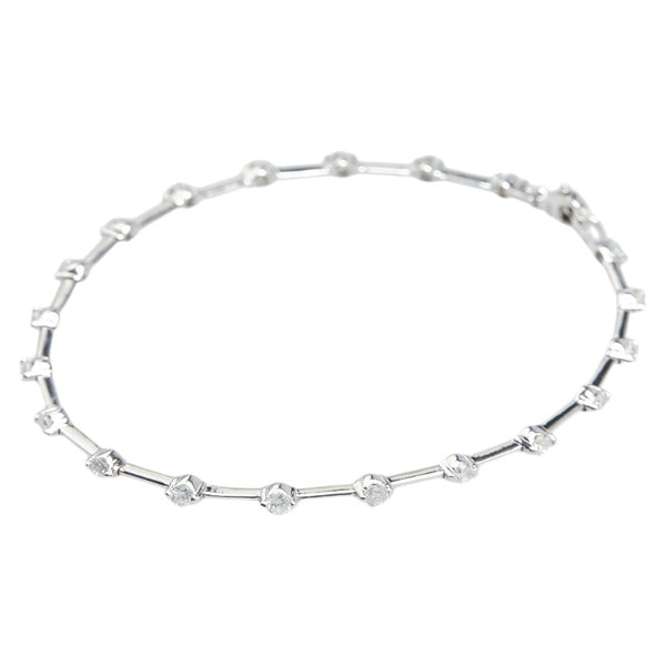K18WG ホワイトゴールド ダイヤ1.00ct ブレスレット レディース 【中古】