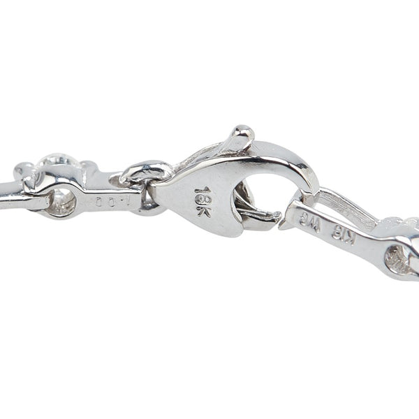 K18WG ホワイトゴールド ダイヤ1.00ct ブレスレット レディース 【中古】