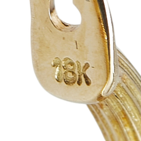 K18YG イエローゴールド フープ ピアス レディース 【中古】