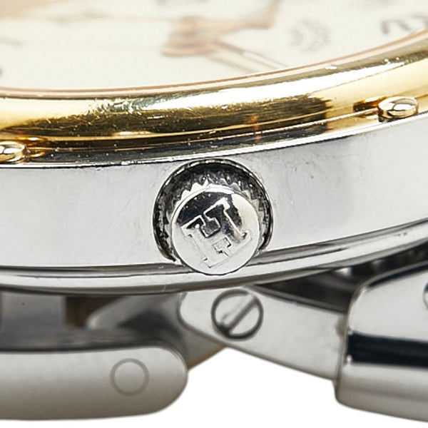 エルメス クリッパー 腕時計 CL4.220 クオーツ ベージュ文字盤 ステンレススチール メッキ レディース HERMES 【中古】