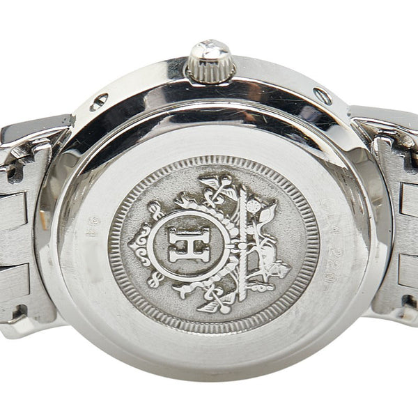 エルメス クリッパー 腕時計 CL4.220 クオーツ ベージュ文字盤 ステンレススチール メッキ レディース HERMES 【中古】
