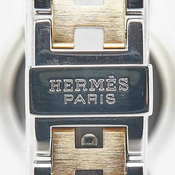 エルメス クリッパー 腕時計 CL4.220 クオーツ ベージュ文字盤 ステンレススチール メッキ レディース HERMES 【中古】