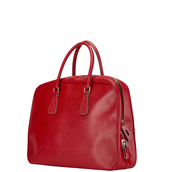 プラダ ハンドバッグ ビジネスバッグ V00463 レッド レザー レディース PRADA 【中古】