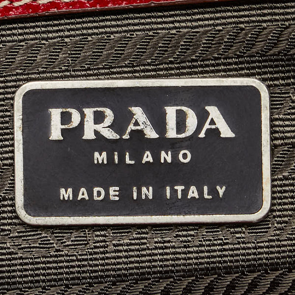 プラダ ハンドバッグ ビジネスバッグ V00463 レッド レザー レディース PRADA 【中古】