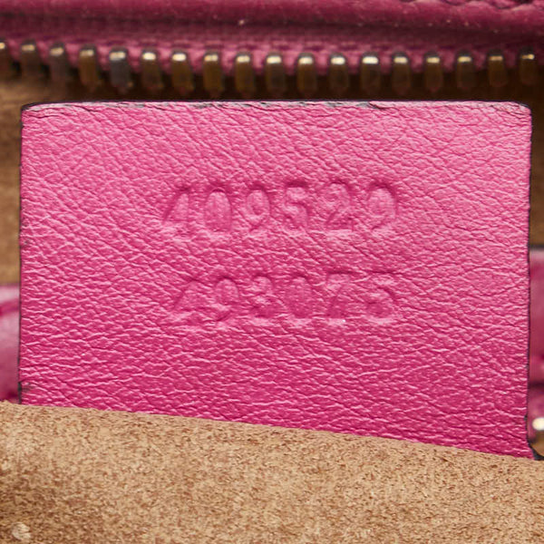 グッチ GGスプリーム ボストンバッグ ショルダーバッグ 2WAY 409529 ピンク ブラウン PVC レザー レディース GUCCI 【中古】