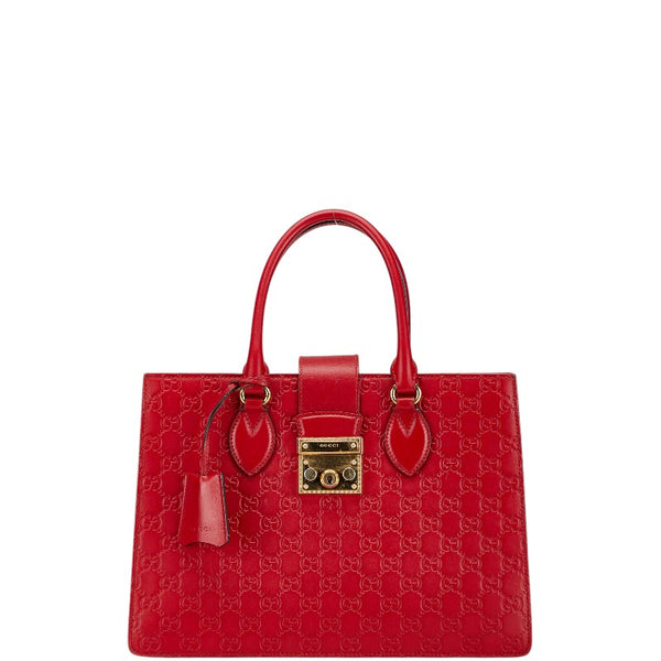 グッチ グッチシマ ハンドバッグ 428207 レッド レザー レディース GUCCI 【中古】