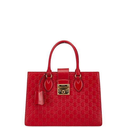 グッチ グッチシマ ハンドバッグ 428207 レッド レザー レディース GUCCI 【中古】