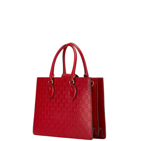 グッチ グッチシマ ハンドバッグ 428207 レッド レザー レディース GUCCI 【中古】