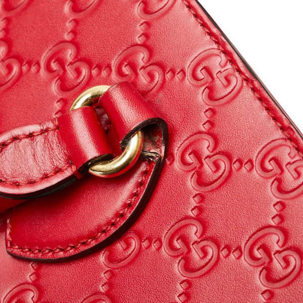 グッチ グッチシマ ハンドバッグ 428207 レッド レザー レディース GUCCI 【中古】