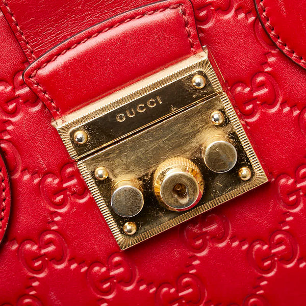 グッチ グッチシマ ハンドバッグ 428207 レッド レザー レディース GUCCI 【中古】