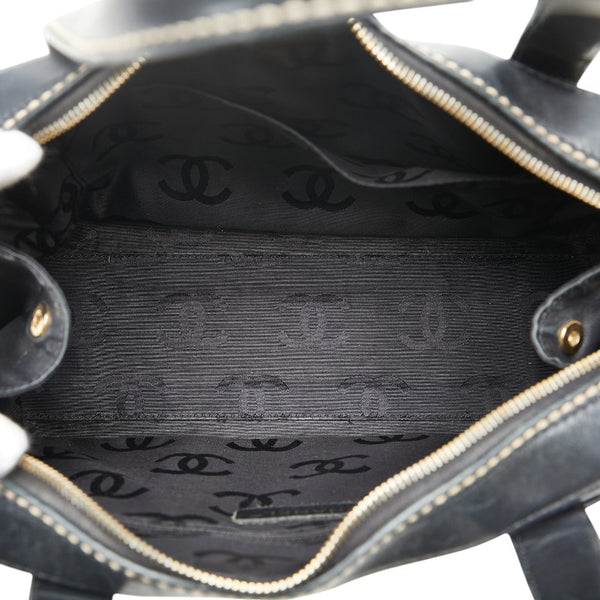 シャネル ワイルドステッチ ココマーク ハンドバッグ トートバッグ ブラック レザー レディース CHANEL 【中古】