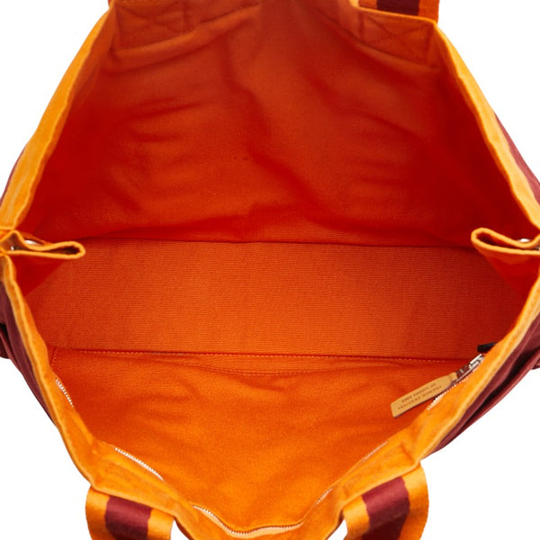 エルメス フールトゥ トートMM フレンチフェスティバル 2002年 ハワイ限定 トートバッグ ワインレッド オレンジ キャンバス レディース HERMES 【中古】