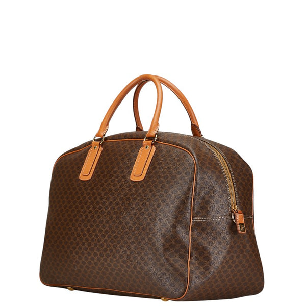 セリーヌ マカダム ボストンバッグ ブラウン PVC レザー レディース CELINE 【中古】