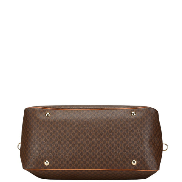 セリーヌ マカダム ボストンバッグ ブラウン PVC レザー レディース CELINE 【中古】