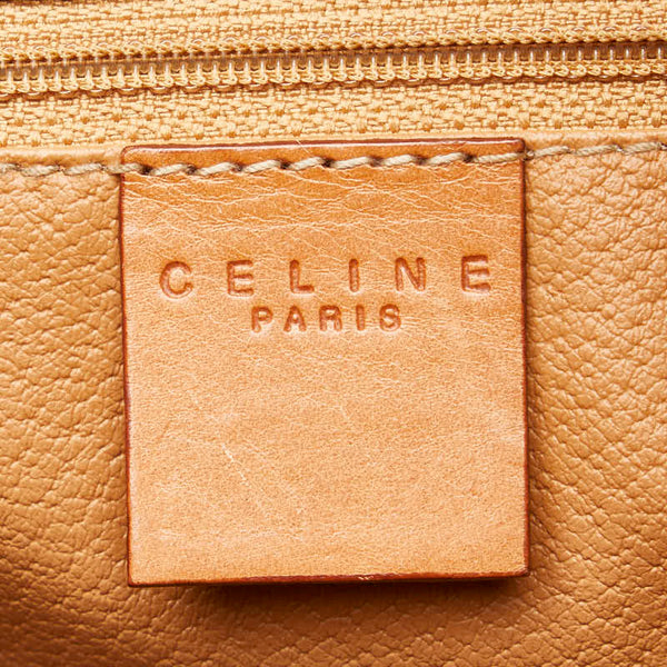 セリーヌ マカダム ボストンバッグ ブラウン PVC レザー レディース CELINE 【中古】