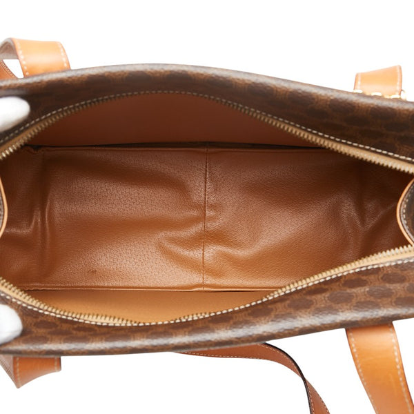 セリーヌ マカダム ハンドバッグ ショルダーバッグ ブラウン PVC レザー レディース CELINE 【中古】