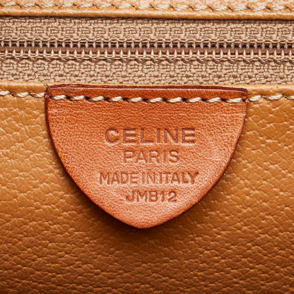 セリーヌ マカダム ハンドバッグ ショルダーバッグ ブラウン PVC レザー レディース CELINE 【中古】