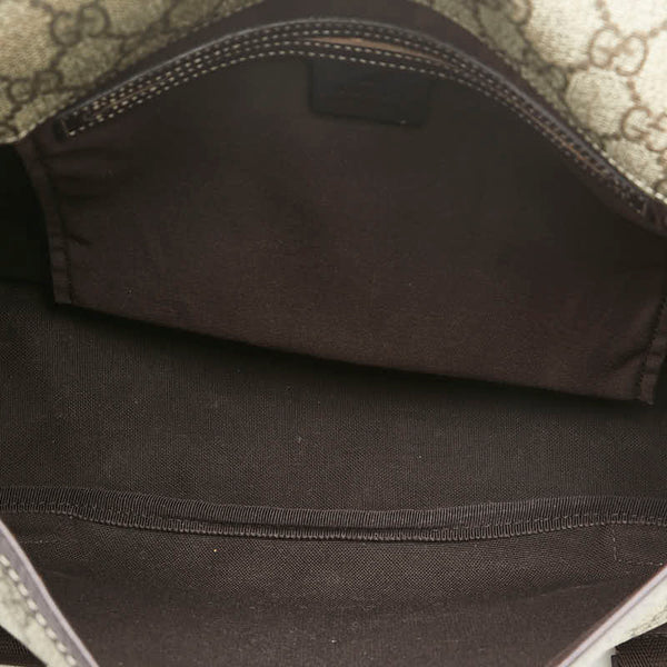 グッチ GGスプリーム 斜め掛け ショルダーバッグ 201732 ベージュ ブラウン PVC レザー レディース GUCCI 【中古】