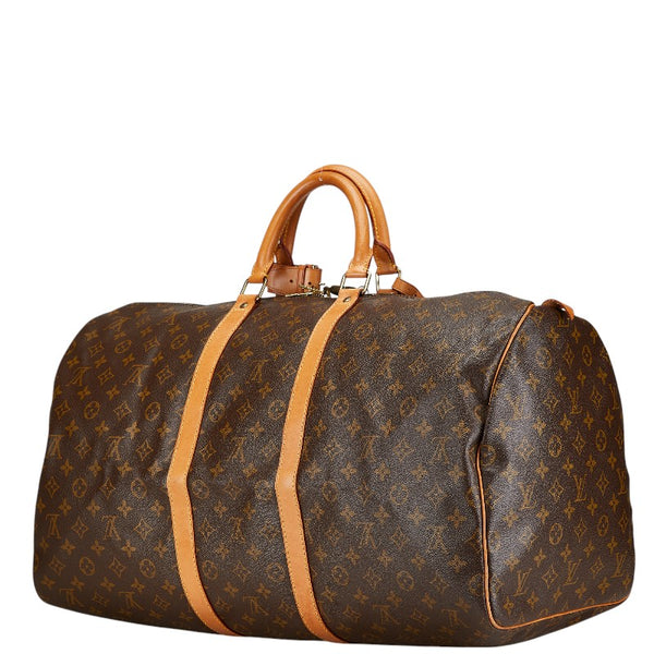 ルイ ヴィトン モノグラム キーポル55 ボストンバッグ M41424 ブラウン PVC レザー レディース LOUIS VUITTON 【中古】
