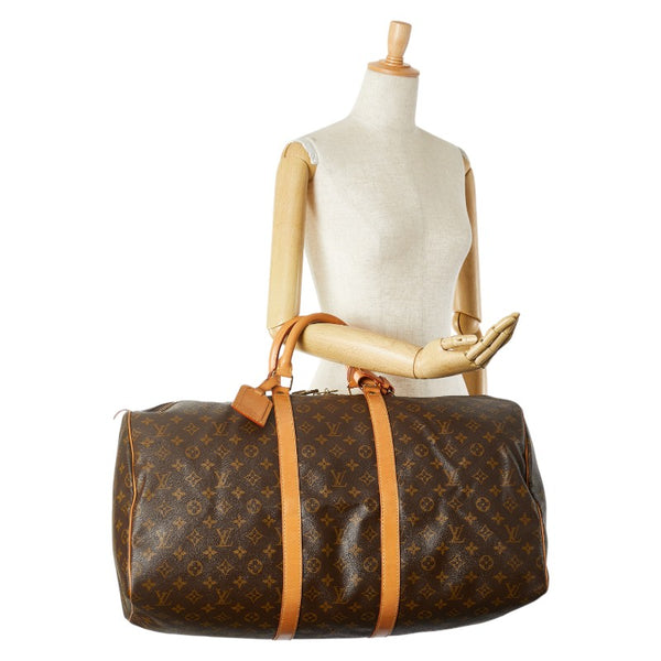 ルイ ヴィトン モノグラム キーポル55 ボストンバッグ M41424 ブラウン PVC レザー レディース LOUIS VUITTON 【中古】