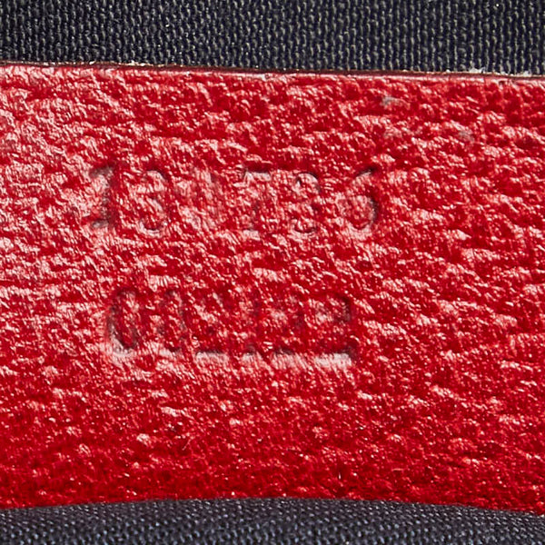 グッチ GGキャンバス ハンドバッグ ショルダーバッグ 130736 ベージュ ネイビー レッド キャンバス レザー レディース GUCCI 【中古】