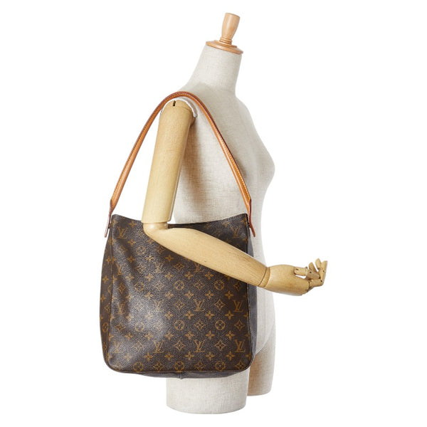 ルイ ヴィトン モノグラム ルーピングGM ショルダーバッグ M51145 ブラウン PVC レザー レディース LOUIS VUITTON 【中古】