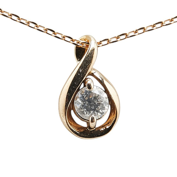 カナルヨンドシー K18PG ピンクゴールド ダイヤ ペンダントネックレス レディース canal4℃ 【中古】